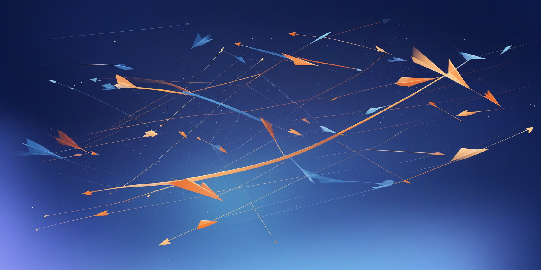 Abstract visualization of trend migration across platforms with arrows and data clusters.